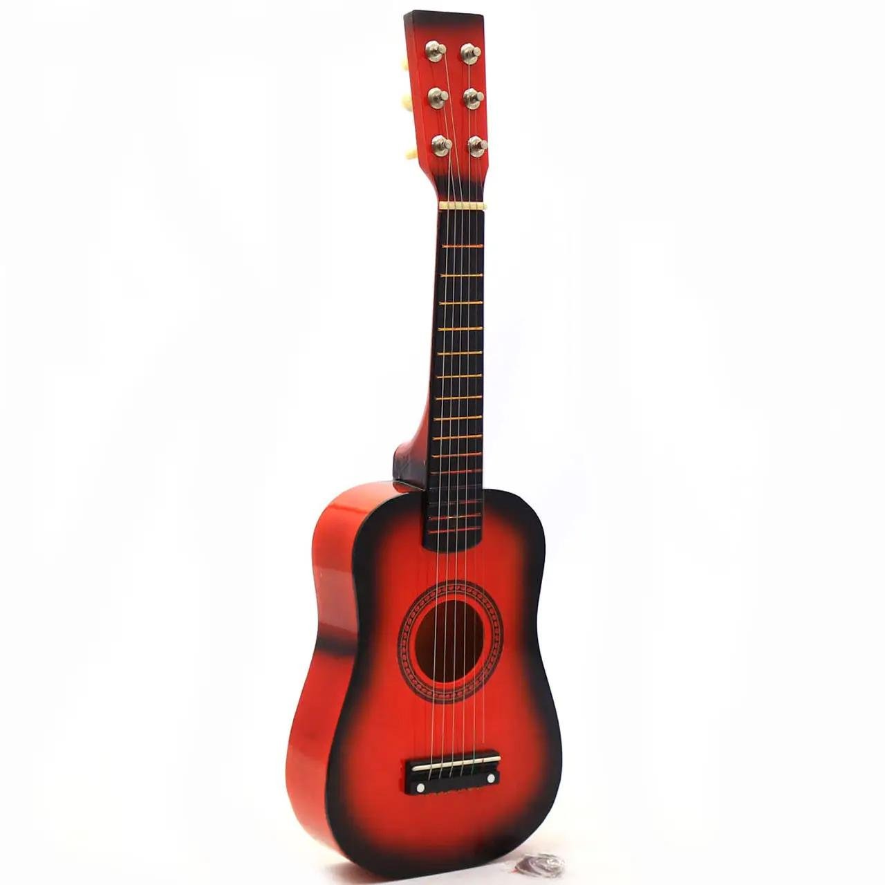 Детские гитара на 6 струн деревянная/запасная струна медиатор 52 см (M 1370)