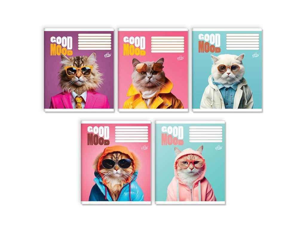 Тетрадь в клетку Бріск 36 л. 20 шт. ТВ-7 №2471 Модные котики (1065710)