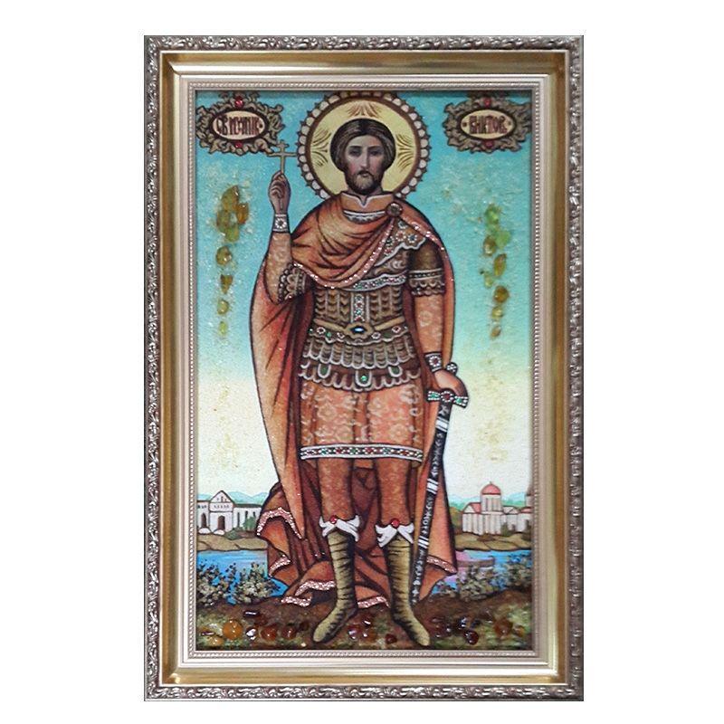 Икона Святой мученик Виктор янтарная 30х40 см (М0111-30х40)