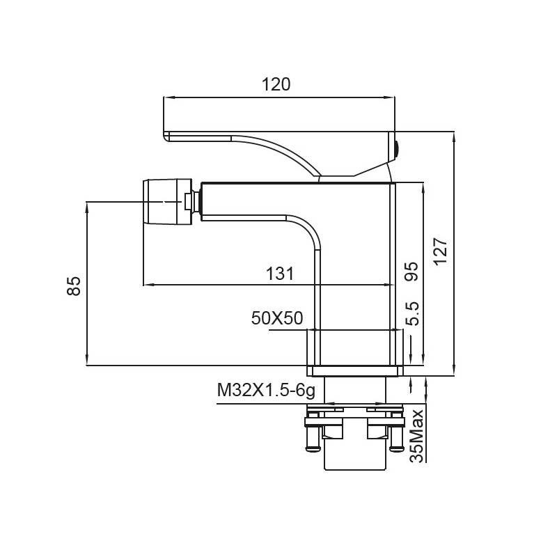 Змішувач для біде KOER KB-20010-01 Хром (KR3480) - фото 2