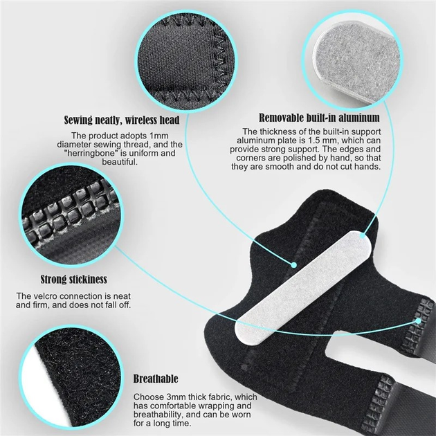 Бандаж з алюмінієвою шиною для фіксації пальца лівої або правої руки Toelab після переломів та інших травм 1 шт. (M179) - фото 4 Бандаж з алюмінієвою шиною для фіксації пальца лівої або правої руки Toelab після переломів та інших травм 1 шт. (M179) - фото 4