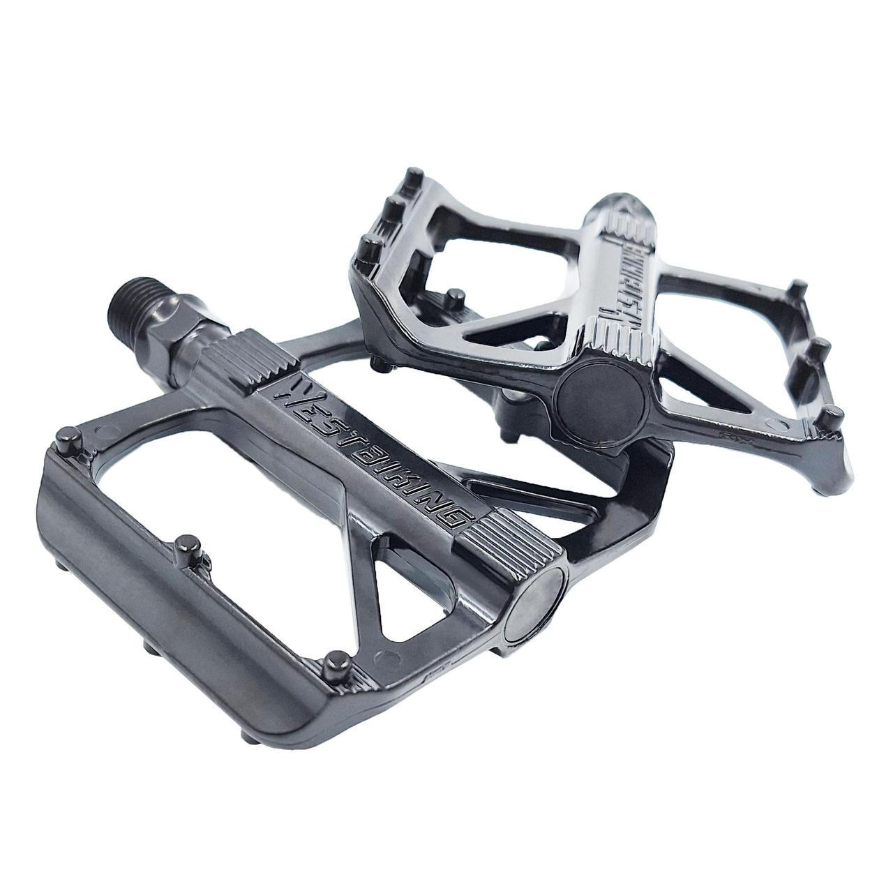 Педали велосипедные шоссейные алюминиевые West Bsking YP0802095 на промподшипниках Черный (G0000989) - фото 3