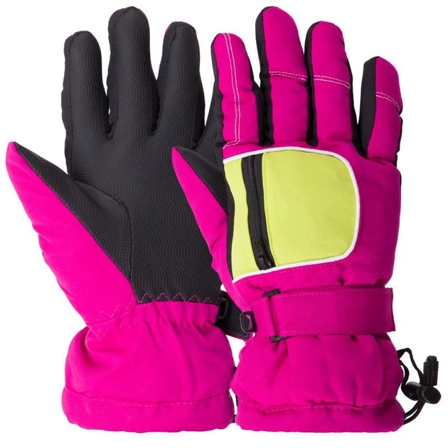 Перчатки лыжные детские зимние SP-Sport C-7706-1 ML Малиновый/Салатовый (FFR00777)