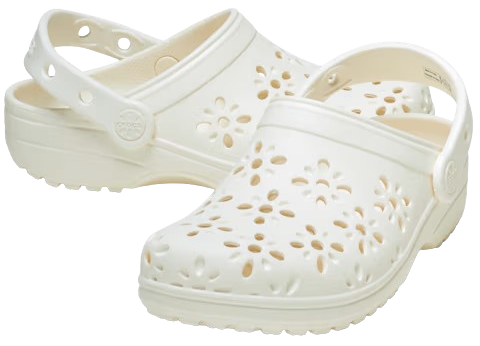 Крокси жіночі Crocs Classic Floral Cut-Out Clog Chalk р. 37-38 Білий (24230) Крокси жіночі Crocs Classic Floral Cut-Out Clog Chalk р. 37-38 Білий (24230)