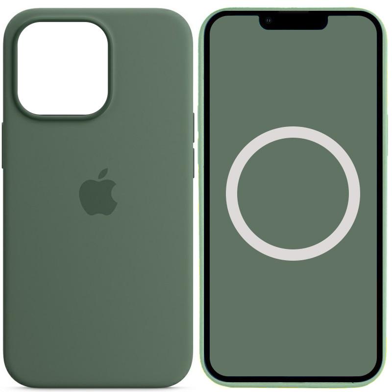 Противоударный чехол Silicone case AAA full with Magsafe and Animation для Apple iPhone 13 Pro Max 6.7" Зеленый/Eucalyptus