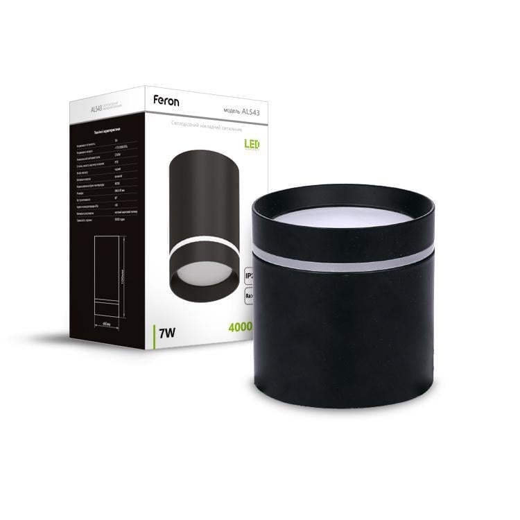 Светильник накладной LED Feron AL543 SMD 7W 730Lm 4000K Черный