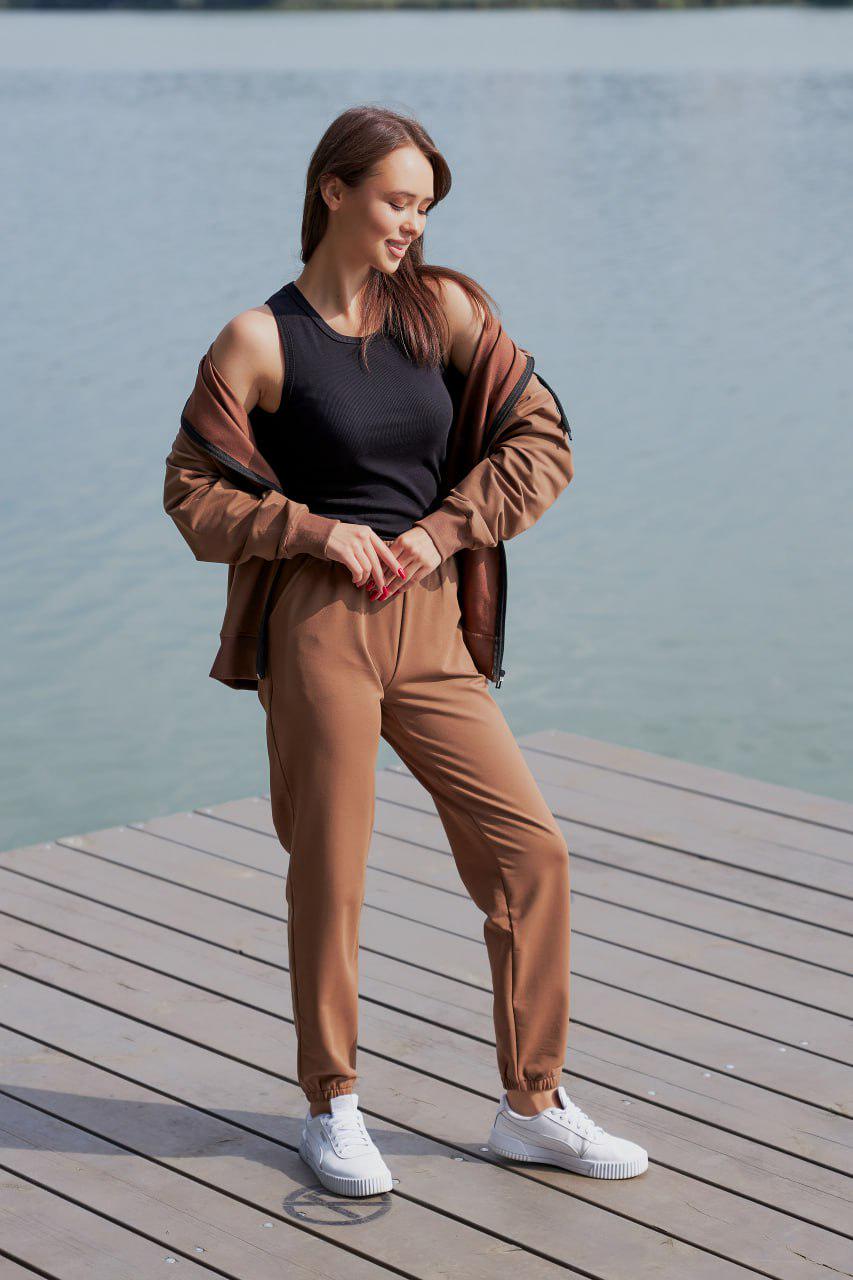 Костюм спортивный женский M136.3 худи на замке/джогеры 3-х нитка S Моко (85-1-60)