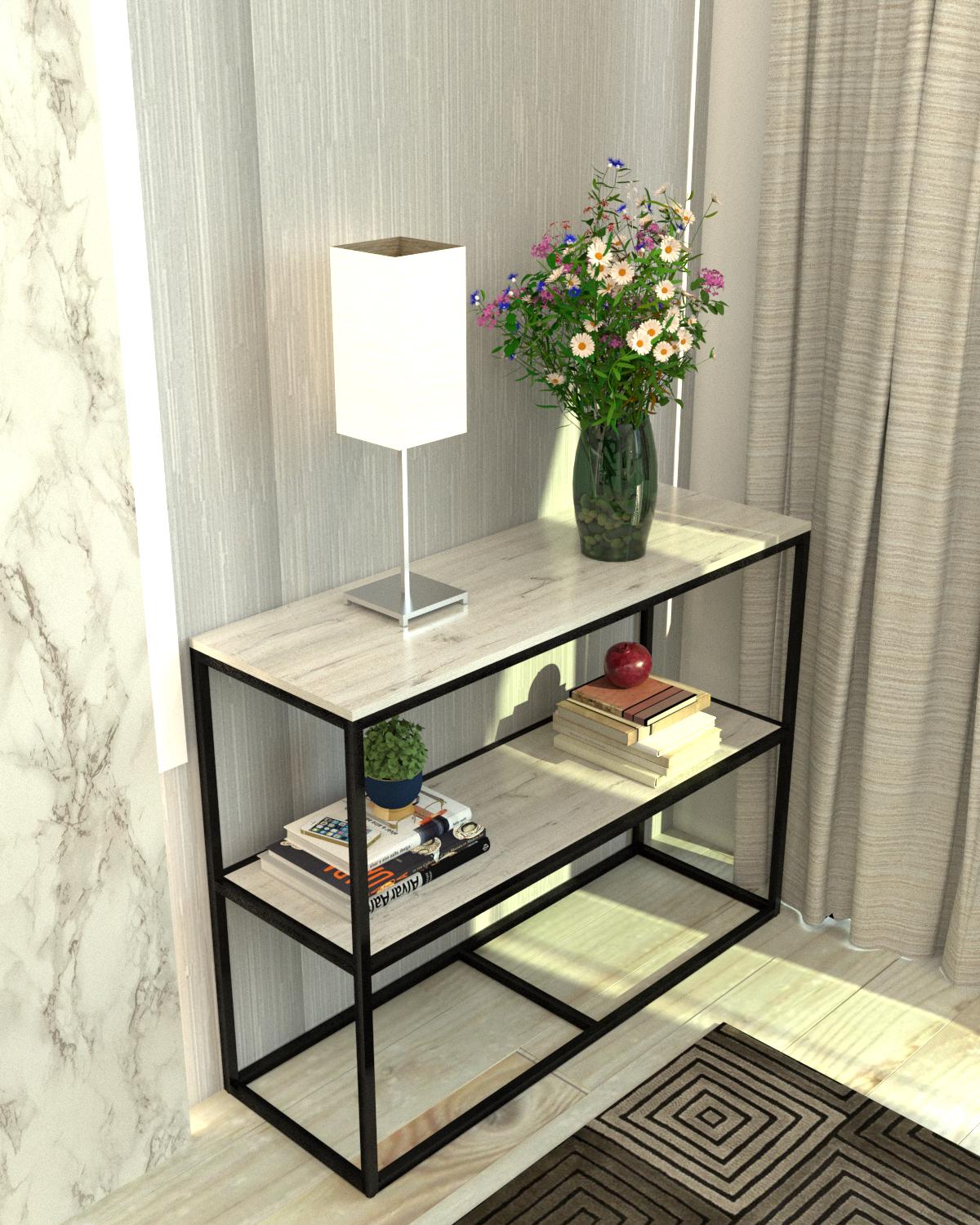 Столик консольный EcoLoft Риона DSP-1350-2 в стиле лофт Дуб Кортона (31727547)