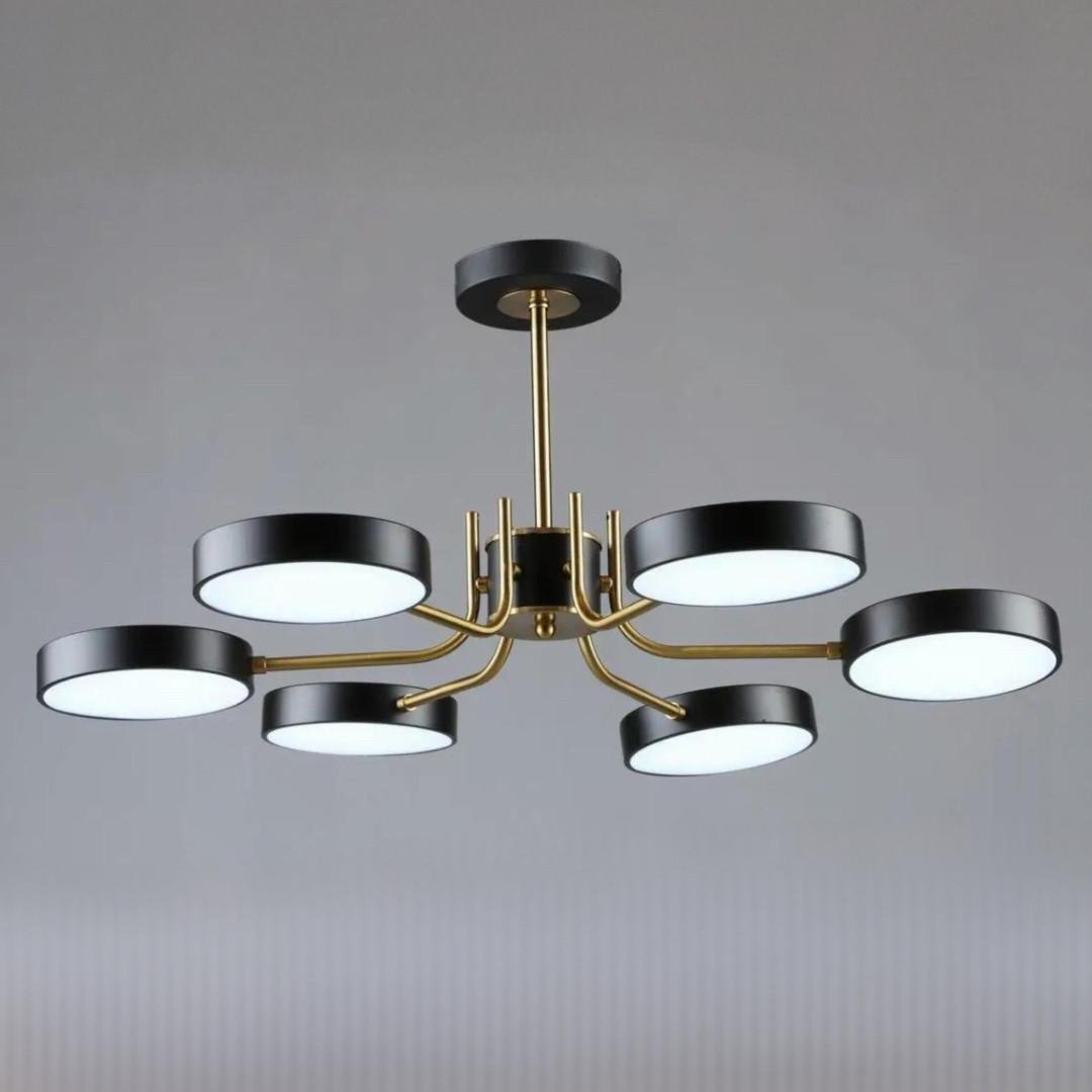 Люстра светодиодная Sirius 72W 3000-6500К Черный/Медный (B N6371/6 BK+COP)