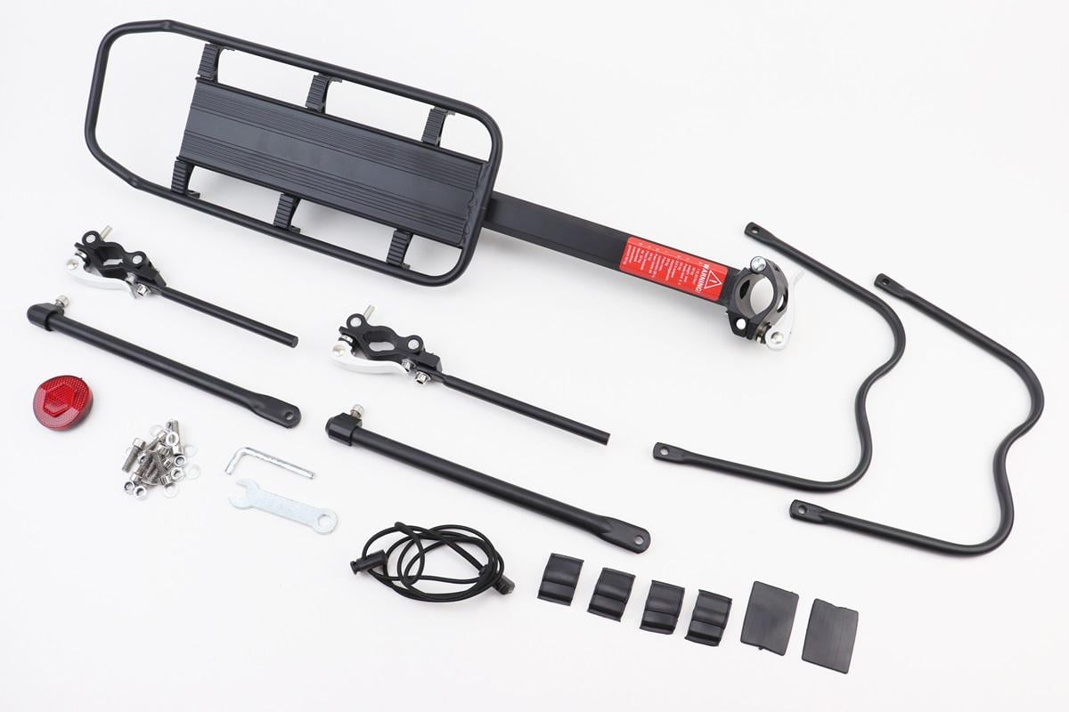 Багажник HS-022B 24-29" регульоване кріплення за трубу сидіння під Disk-brake алюміній Чорний