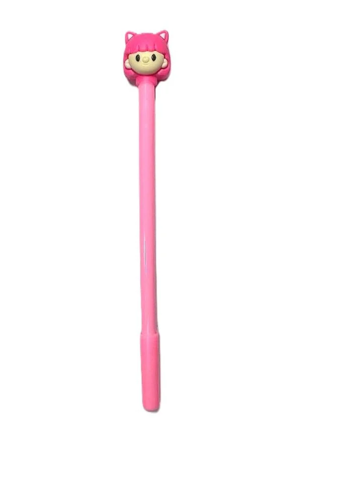 Ручка гелевая черная Girl Cat Ears Розовый (0287)