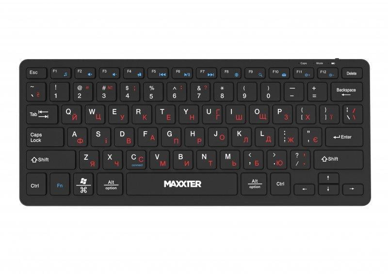Клавиатура беспроводная Maxxter KBW-C01B-UA USB 2.4GHz 78 кнопок аккумулятор 180 mAh Черный