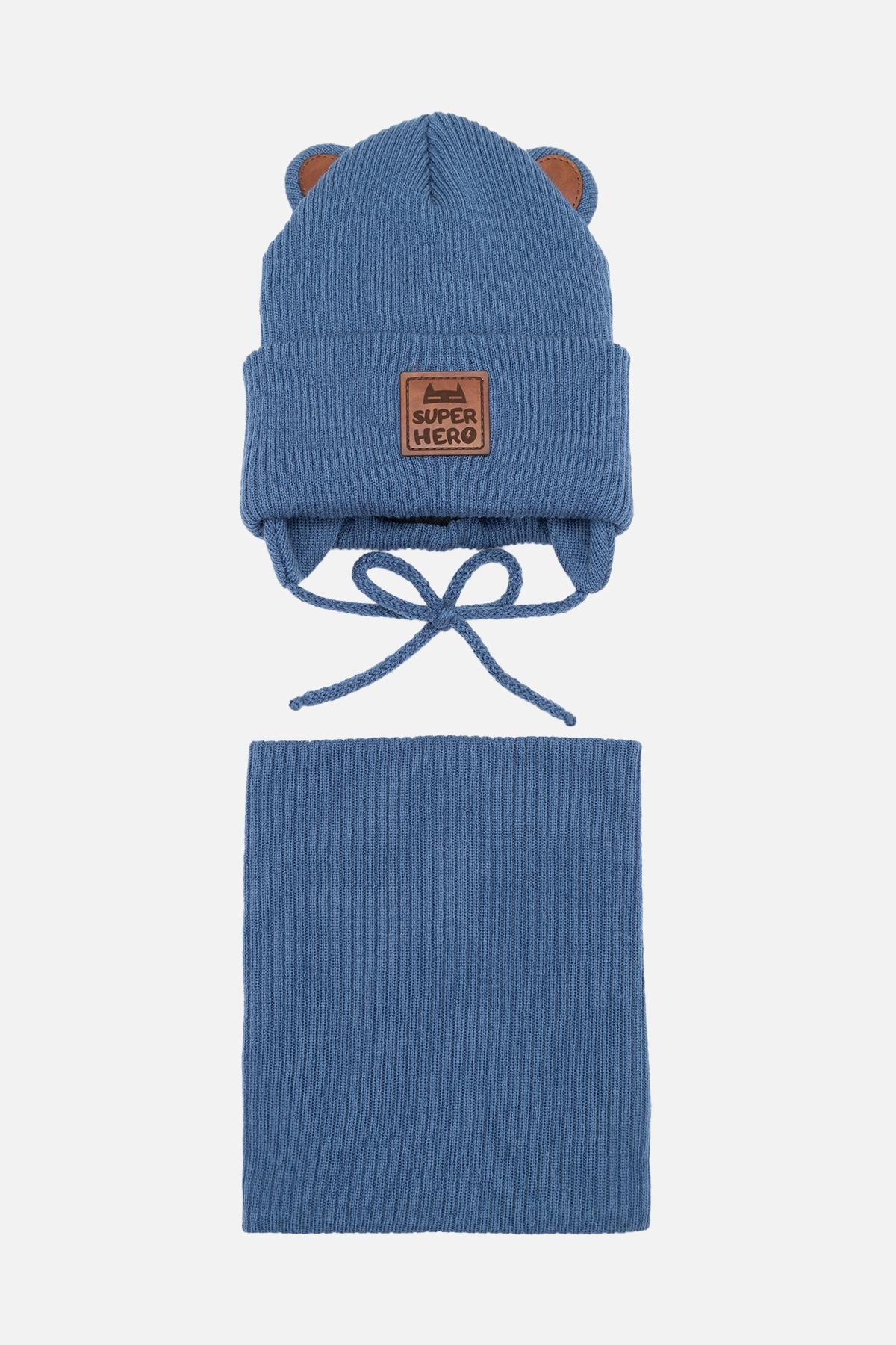 Комплект для хлопчика шапка/шарф 48-50 см Синій (ЦБ-00262997)