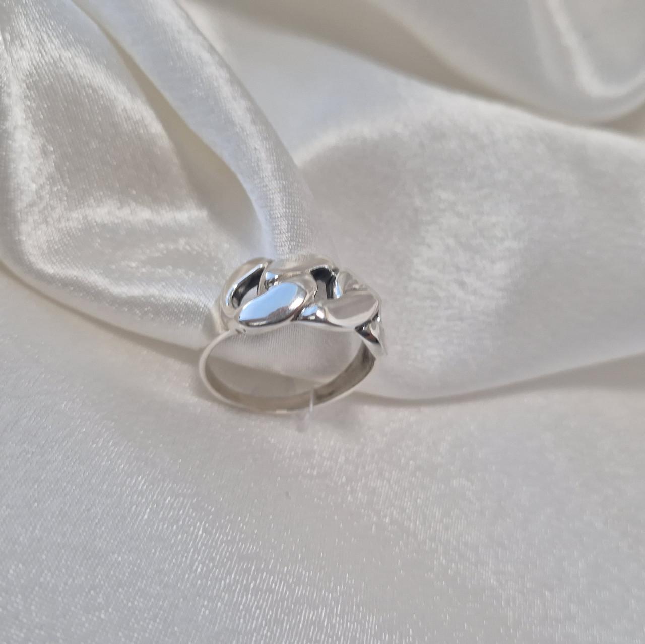 Кольцо без камней цепочка черненное серебро 925 пробы р. 18 4,96 г (1922к)