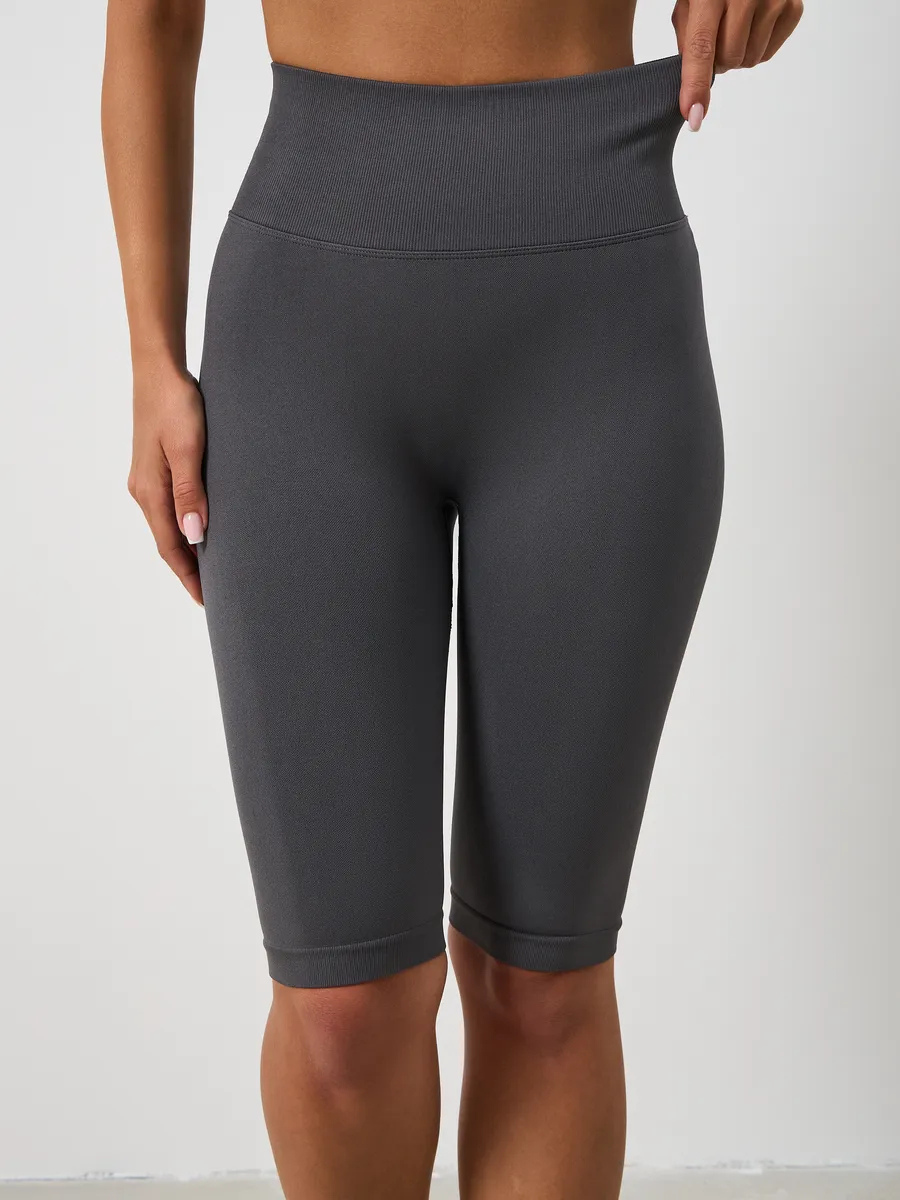 Велосипедки спортивные с эффектом пуш-ап утягивающие с высокой талией для тренировок M Серый (70195/M) Велосипедки спортивные с эффектом пуш-ап утягивающие с высокой талией для тренировок M Серый (70195/M)