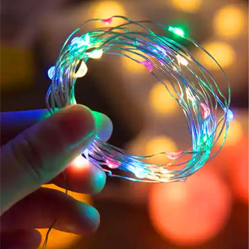 Гирлянда светодиодная Роса на батарейках 3 м статический режим 30 LED IP44 Мультиколор - фото 2