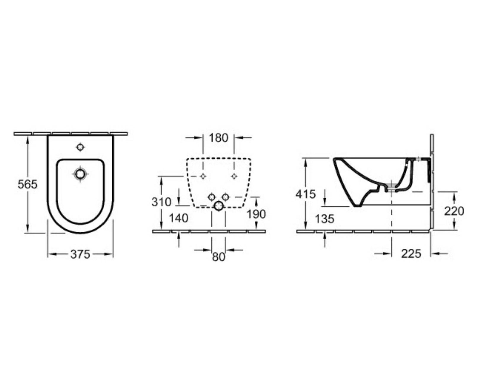 Біде підвісне Villeroy&Boch SUBWAY 2.0 54000001 Білий (110705) - фото 2