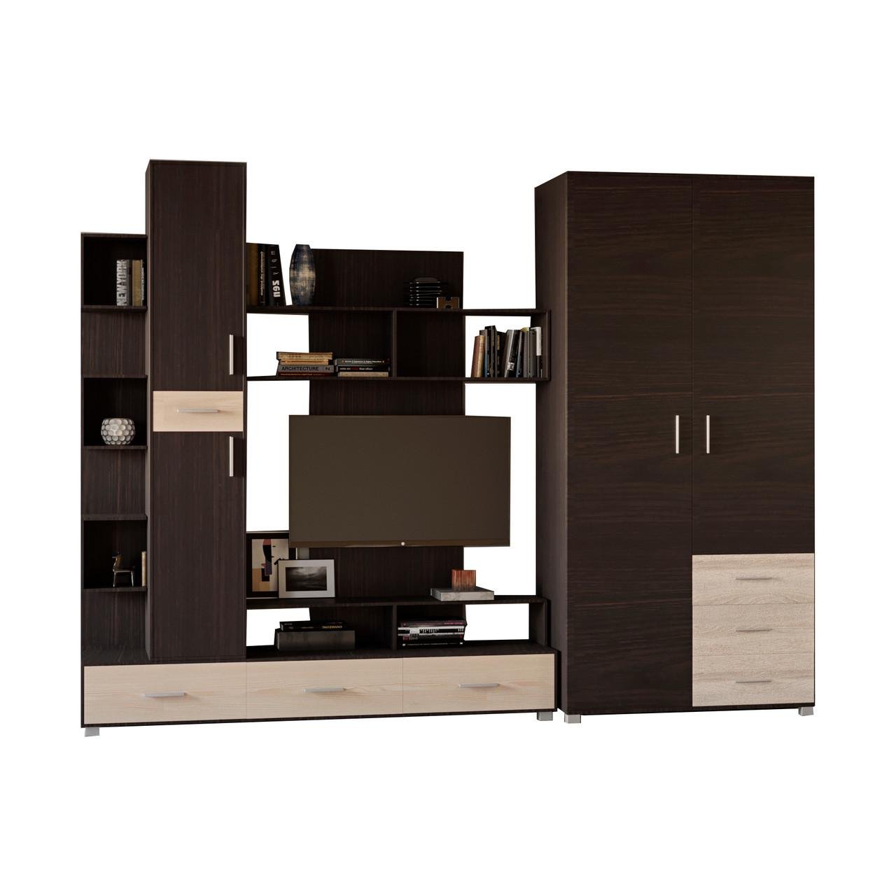 Стенка Эверест Бриз/шкаф ШП-4 Венге/Дуб молочный (DTM-2331) Стенка Эверест Бриз/шкаф ШП-4 Венге/Дуб молочный (DTM-2331)