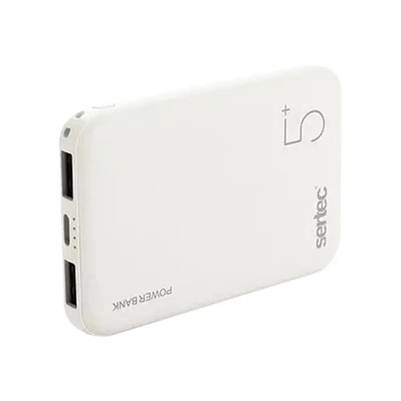 Зовнішній акумулятор Power Bank SERTEC ST-2060 5000mAh Білий (29064/1vvk) Зовнішній акумулятор Power Bank SERTEC ST-2060 5000mAh Білий (29064/1vvk)