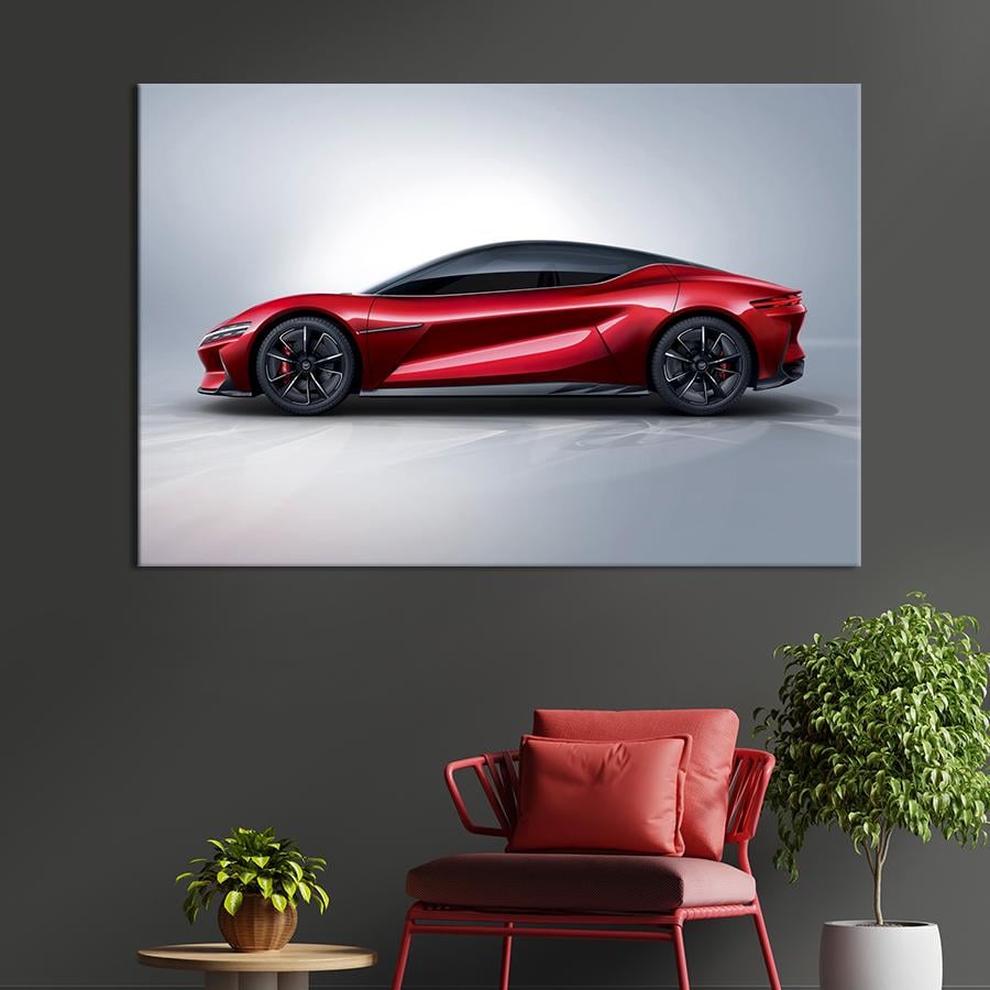 Картина на холсте Утонченная красная машина 51x34 см (1309-1)