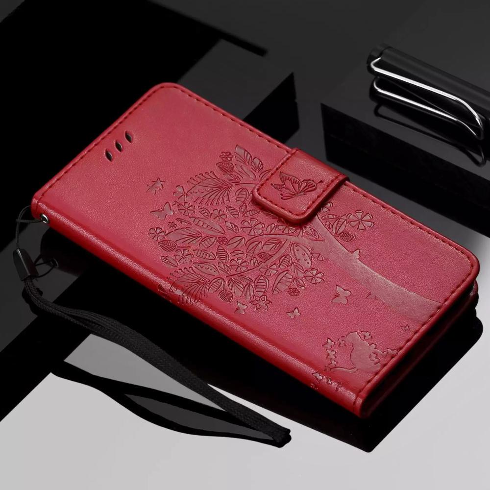 Чехол книжка Samsung Galaxy A05s A057 (чехол кот и дерево) Red (35772-2D)
