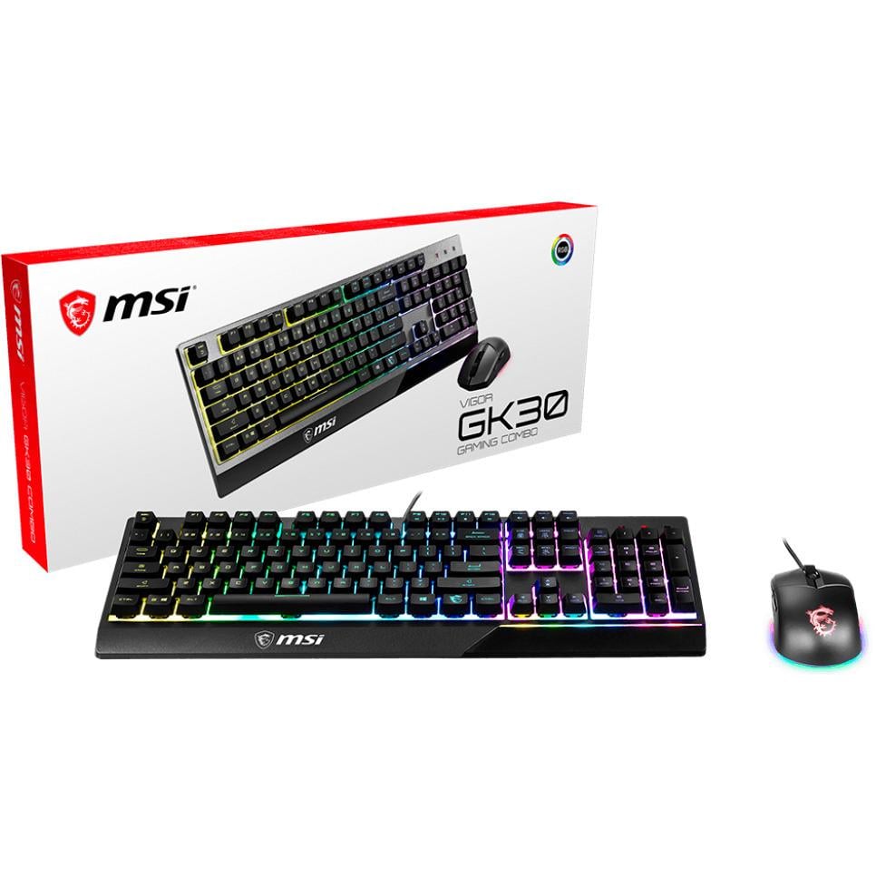 Комплект ігровий MSI Vigor GK30 COMBO провідна клавіатура та мишка з RGB-підсвічуванням USB 5000 DPI Чорний (618900) - фото 8