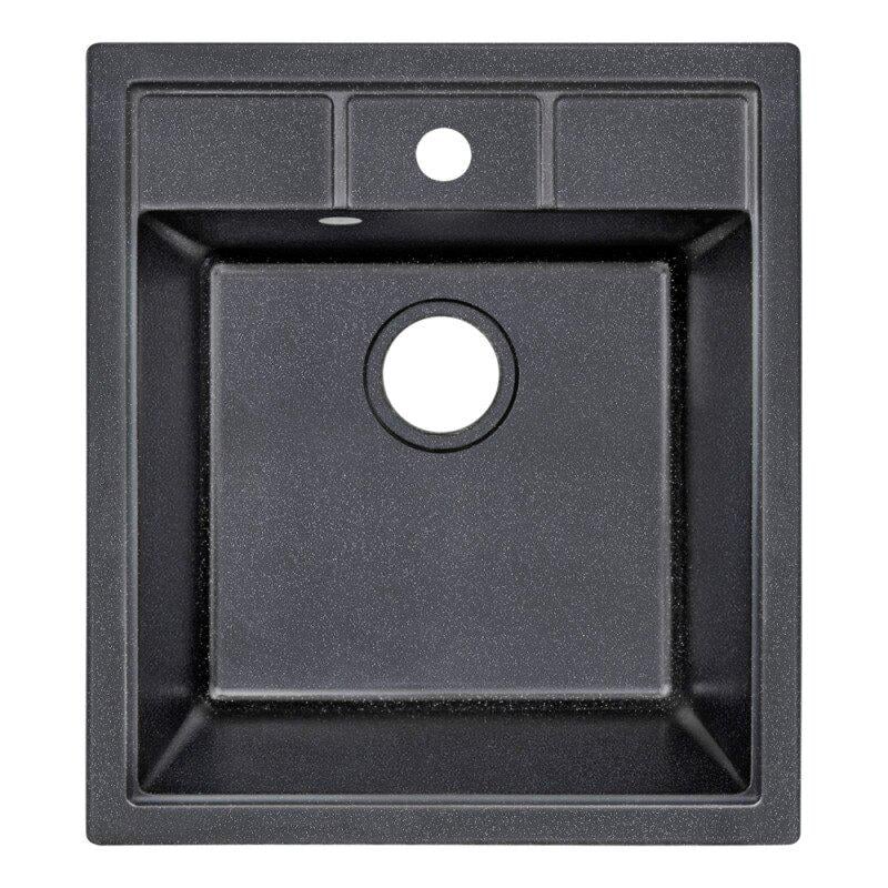 Мийка кухонна Lidz LIDZBLM14460515200 гранітна прямокутна 455x513 мм Чорний (25972817)