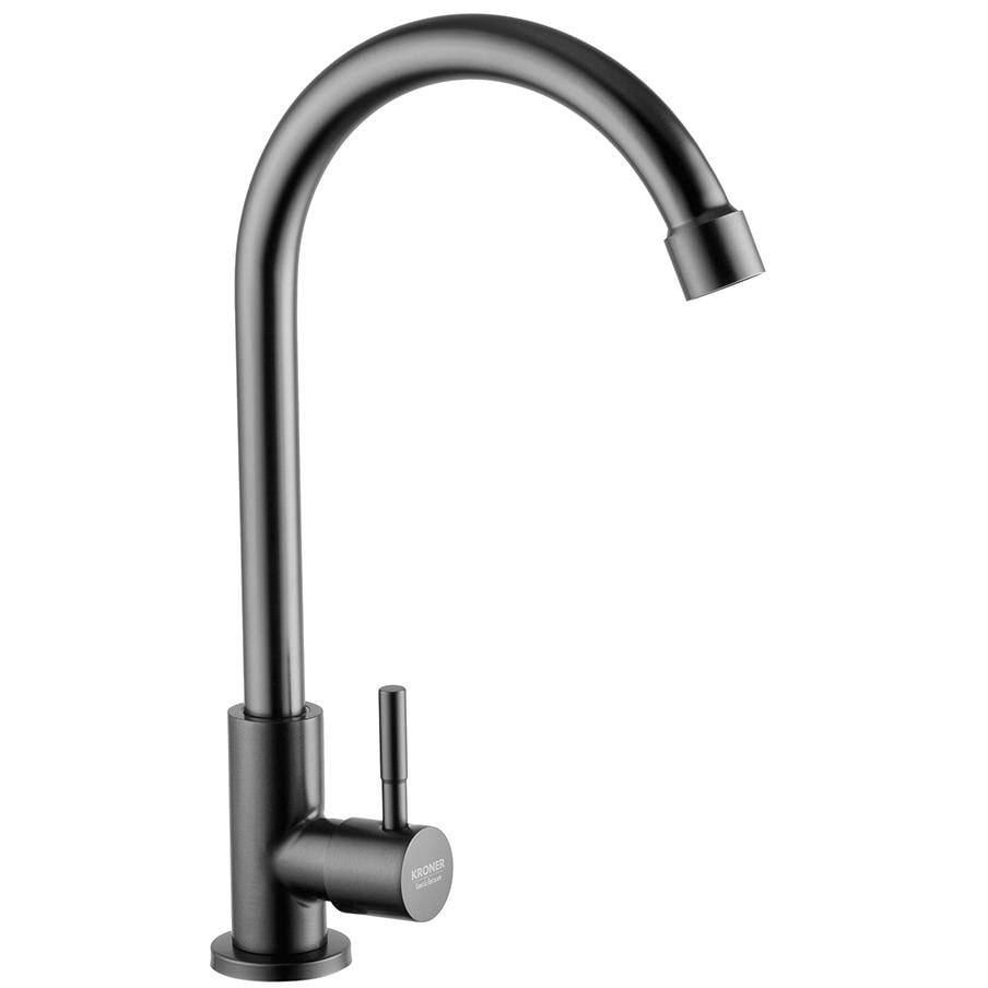 Кран для умывальника Kroner KRP Edelstahl Klassisch-SCH098PVD CV032174 на одну воду Графитовый (194392)