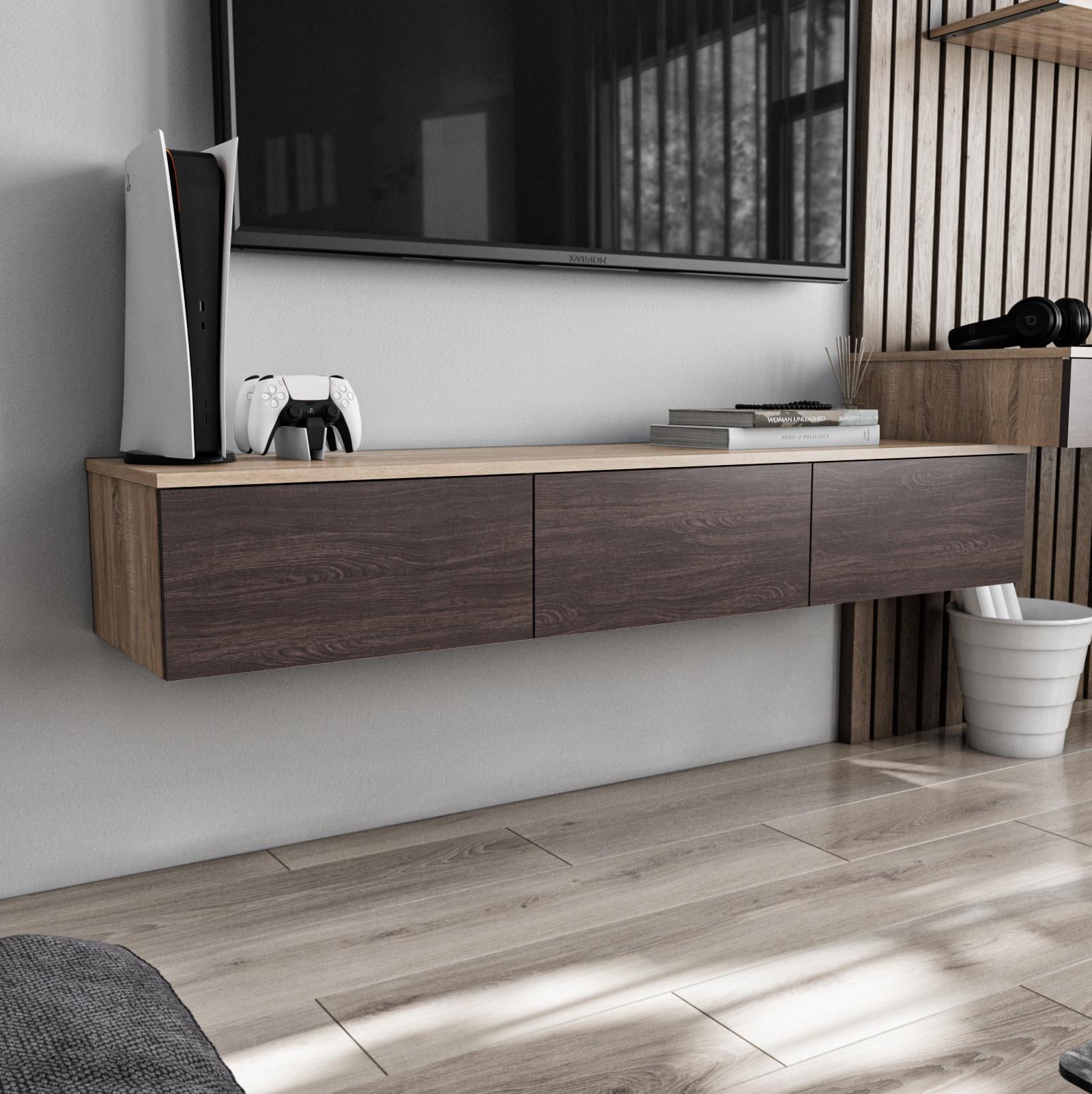 Тумба под телевизор подвесная 1500x242x360 мм Дуб сонома/Венге темный (mt-221-sn-vg)