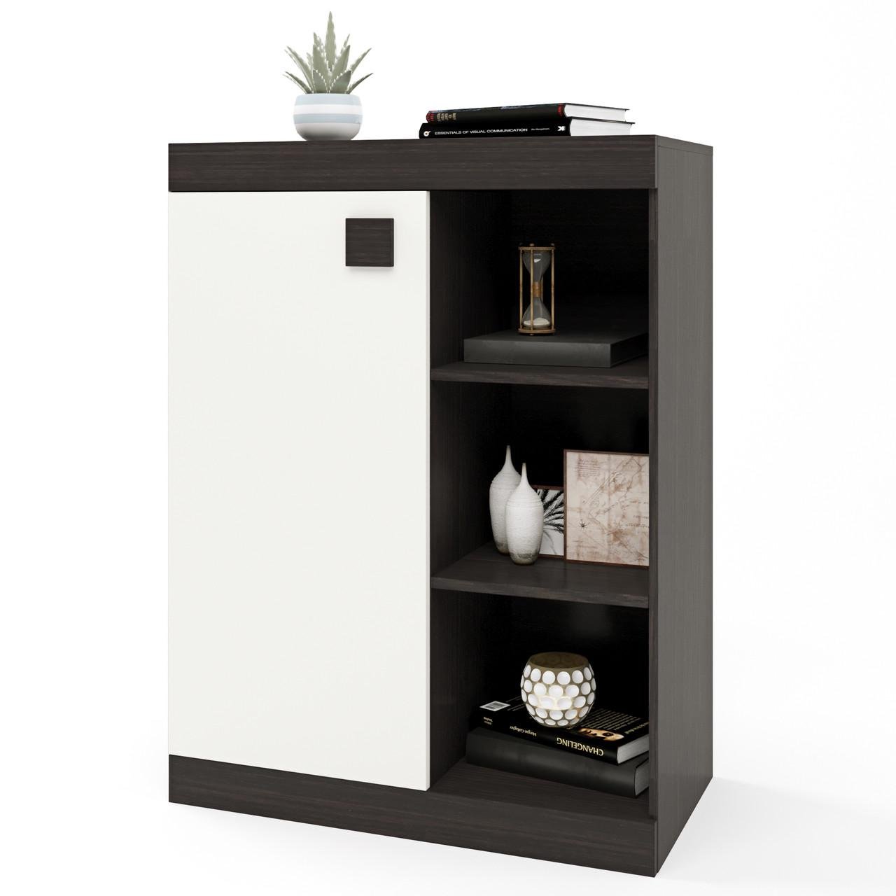 Тумба офісна відкрита Еверест Соната 70х38х93 см Венге темний/Білий (DTM-2072)