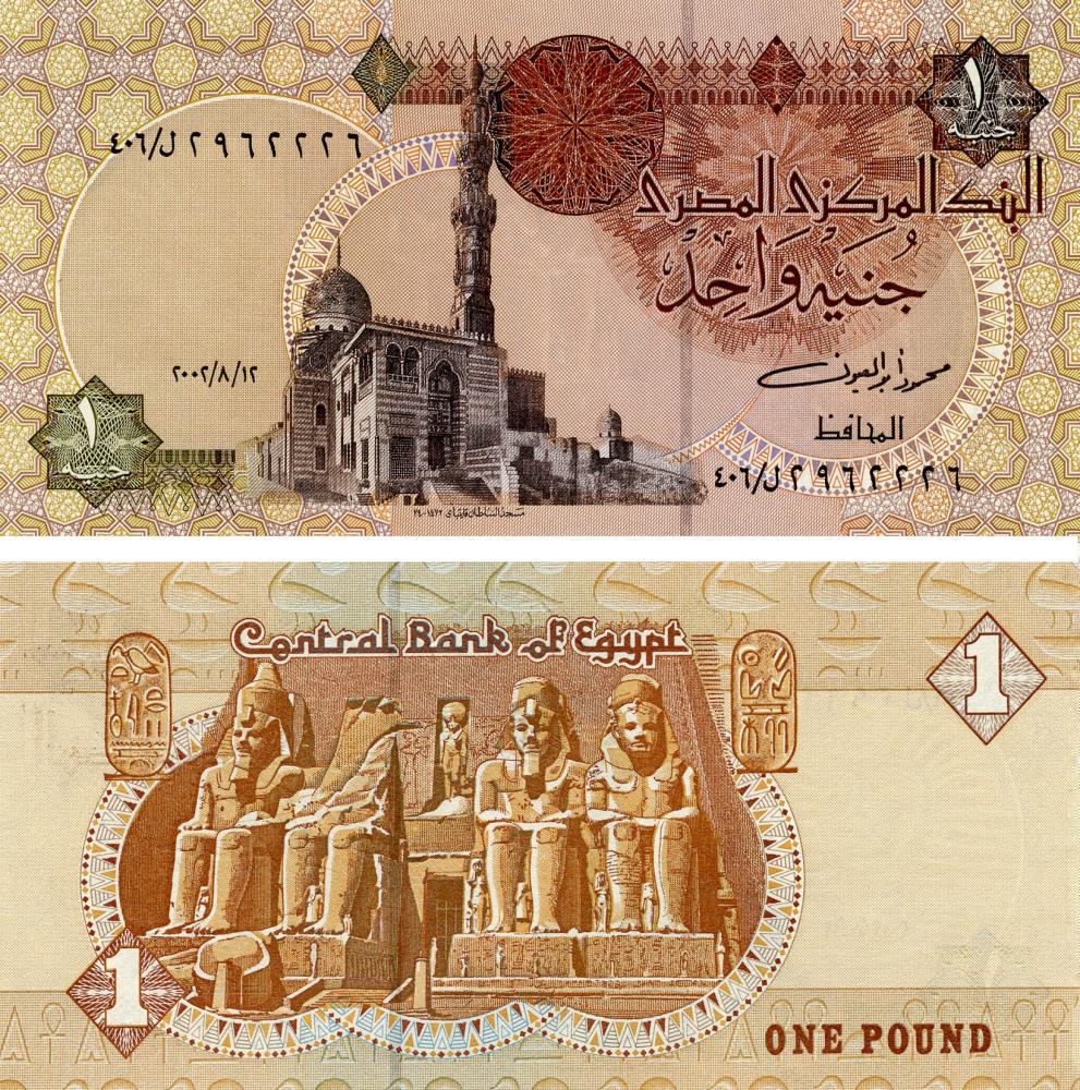 Коллекционная банкнота Египет 1 фунт 1978-2008 UNC P50 (Б13197)