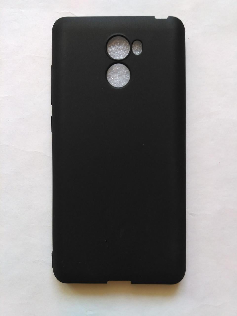 Силиконовый чехол Xiaomi Redmi 4 матовый Черный 1340P