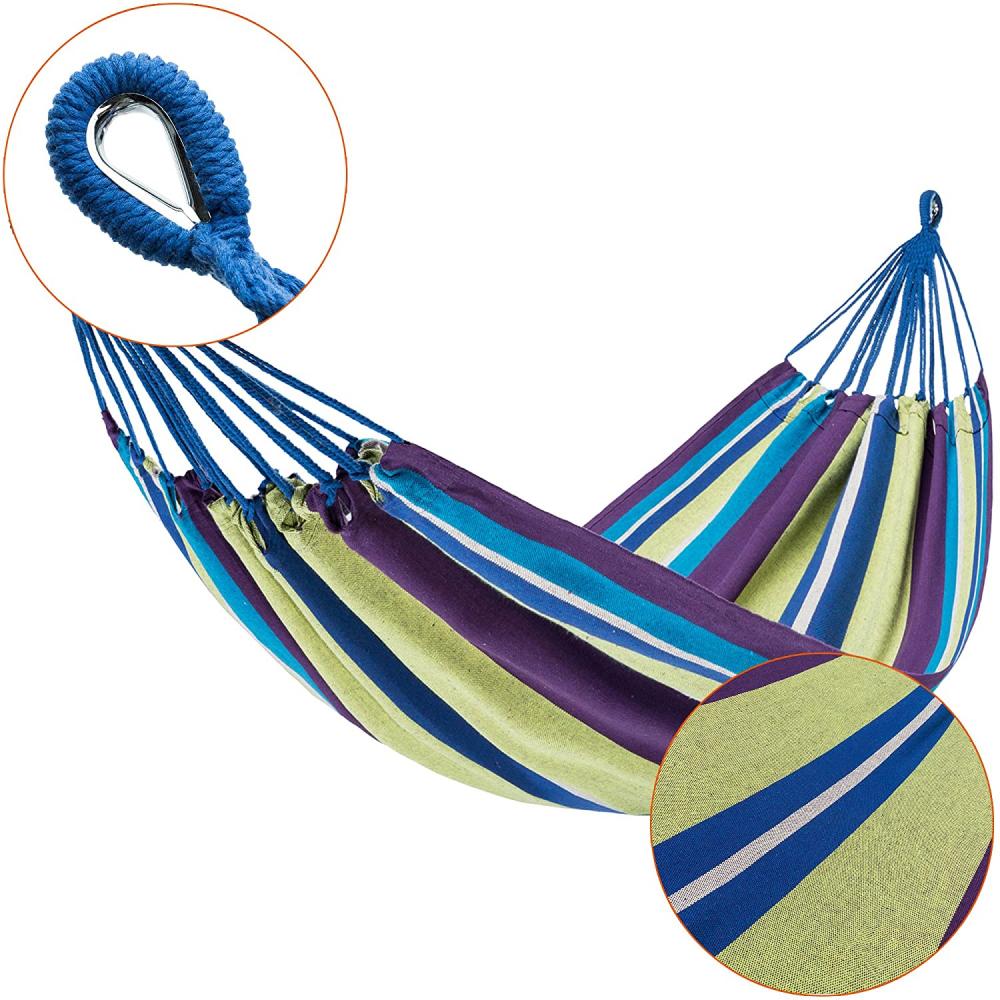 Гамак KingCamp Canvas Hammock 200х150 см Фіолетовий/Жовтий (R177) - фото 3