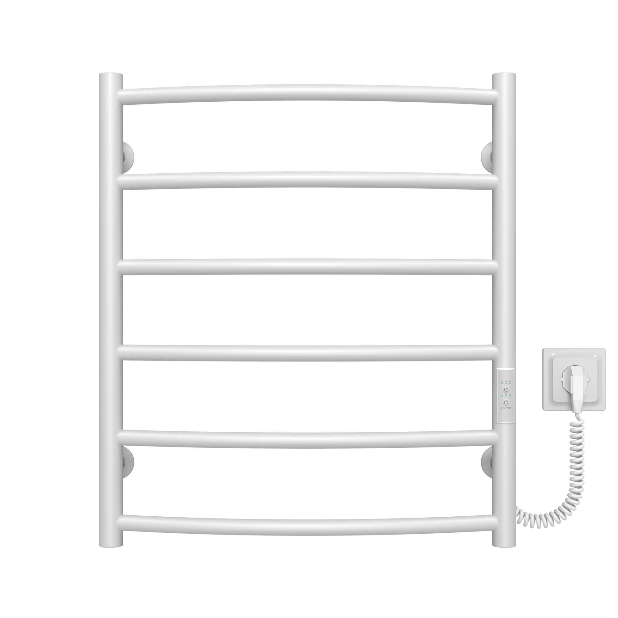 Полотенцесушитель электрический Deffi Классик П6 WD03 правое подключение нержавеющая сталь 500х600 мм Белый (C.DK.60.50.6.E.W.R.3)