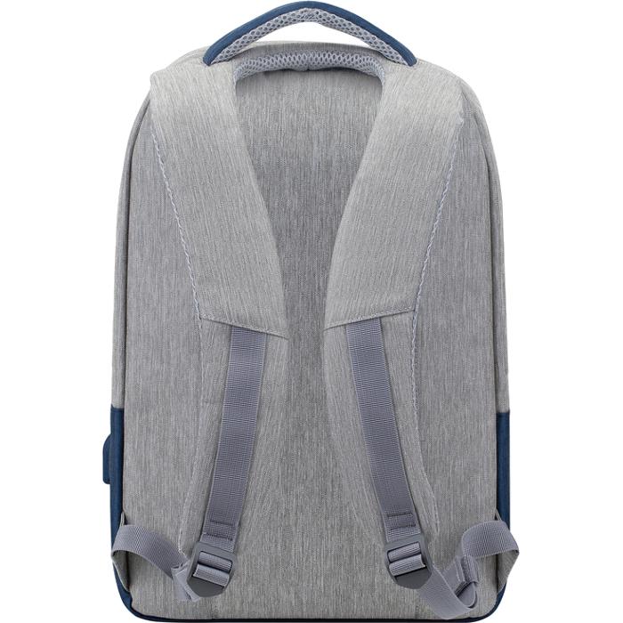 Рюкзак Rivacase Prater 7562 15,6" поліестер блискавка Сірий/Темно-синій (620276) - фото 3