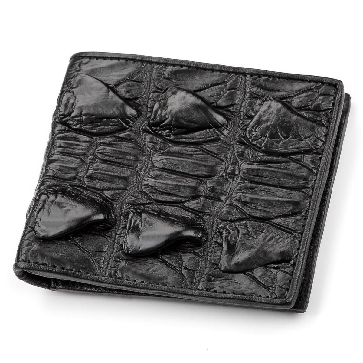 Портмоне Crocodile Leather 18005 из натуральной кожи крокодила Черный