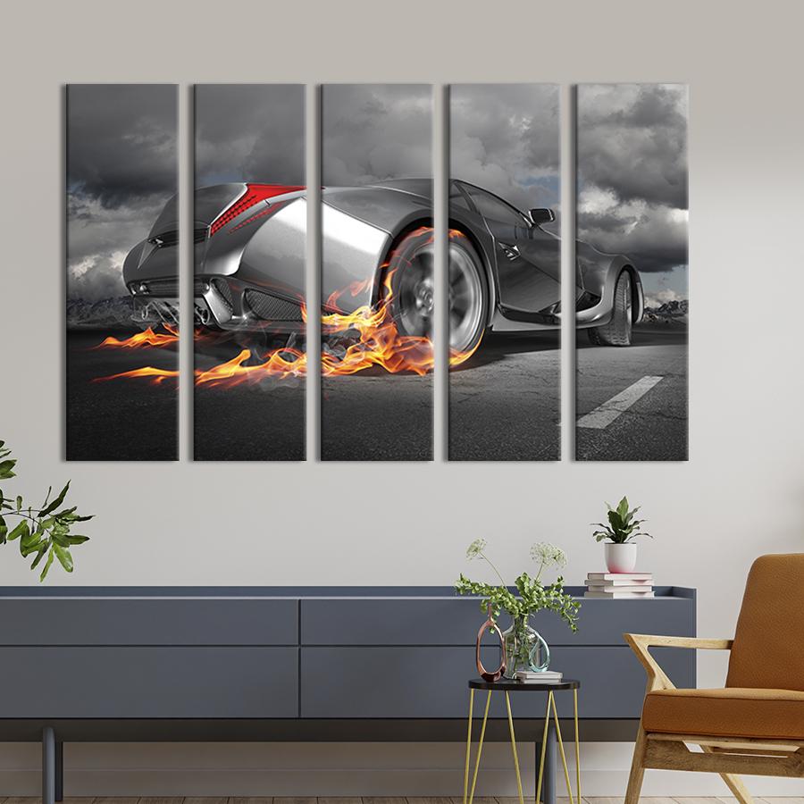 Модульна картина з 5 частин Супершвидкий автомобіль 87x50 см (93-51)