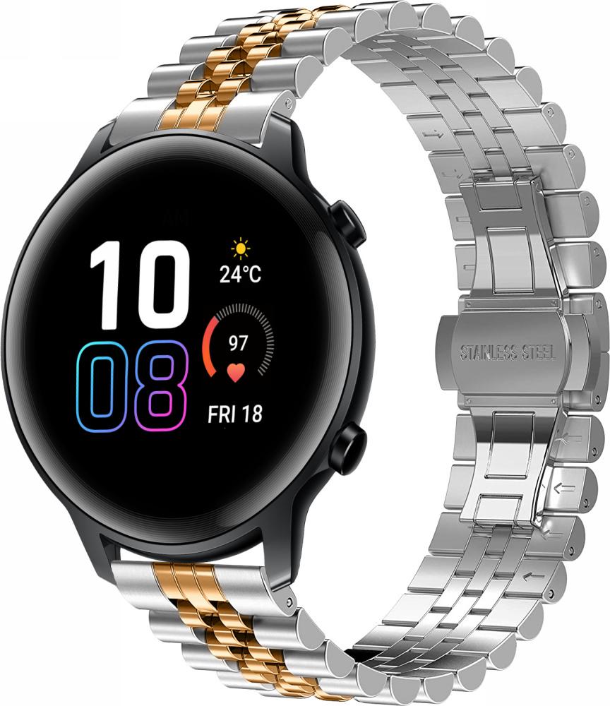 Браслет металлический Stech Line для Honor Magic Watch 2 42 мм Silver/Rose (27057-68)