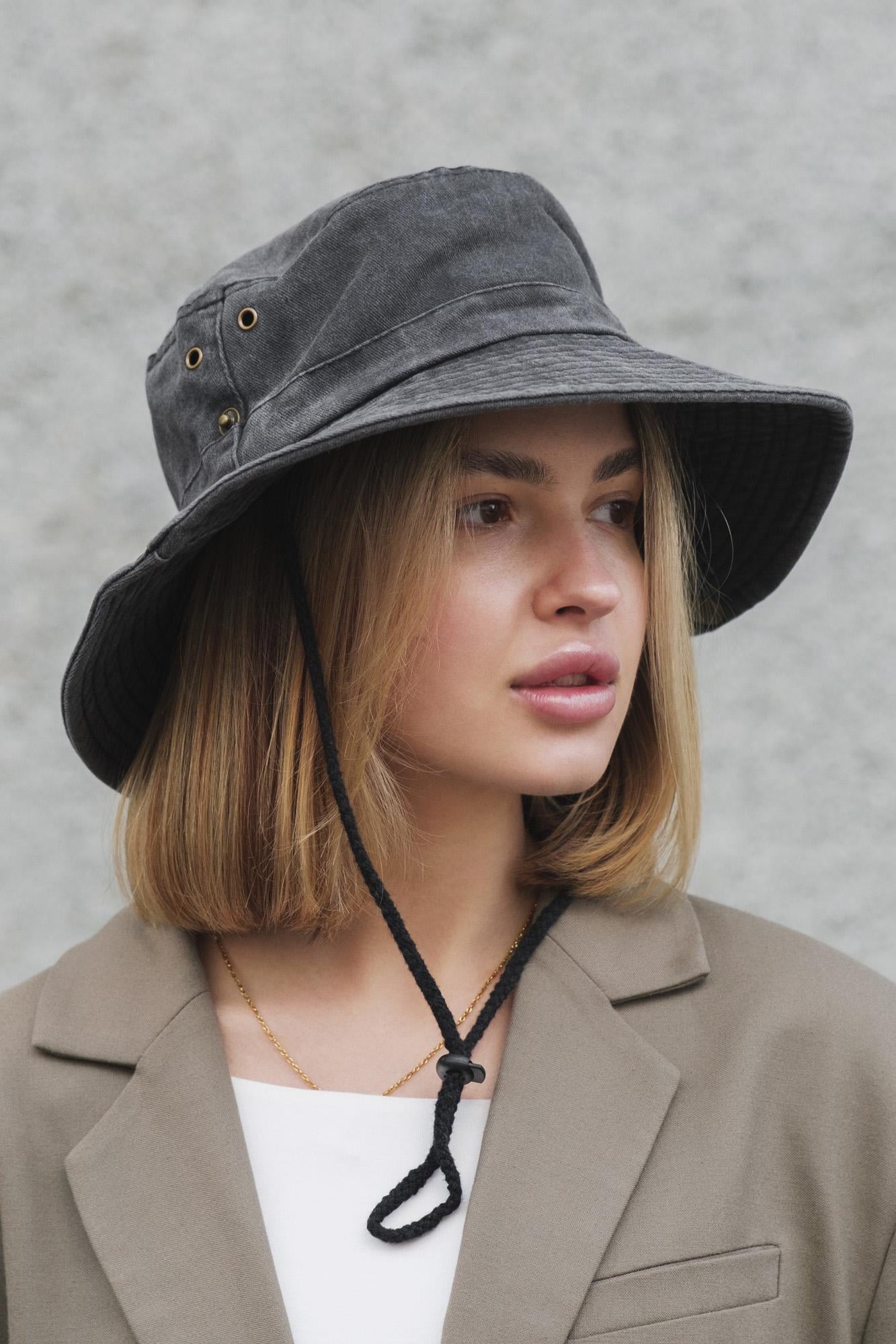 Панамка женская Without Shadow трансформер со шнурком one size Gray (8049575)