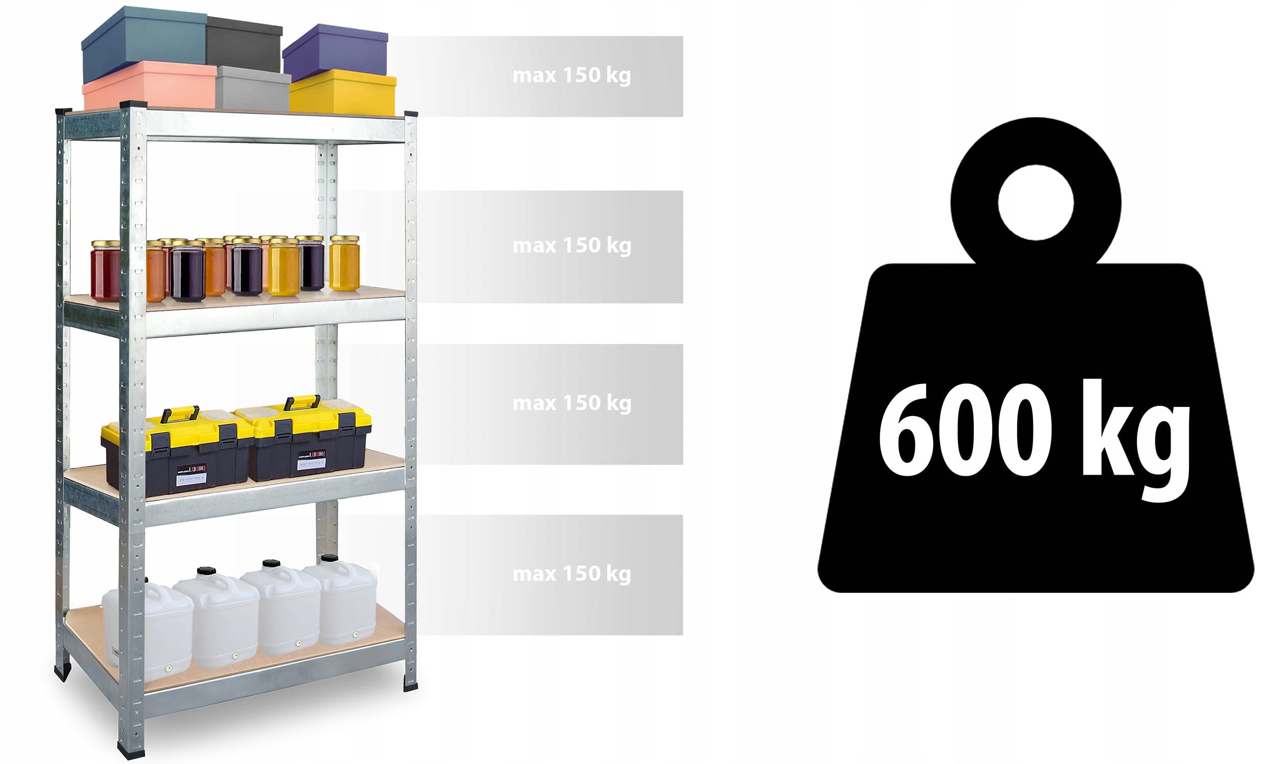 Стелаж металевий Siker G9040 4 полиці 180x90x40 см (6418) - фото 4