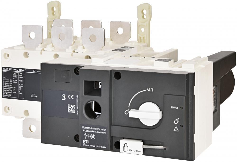 Перемикач навантаження ETI MLBS CO I-0-II 3P 400A 230 V моторизований (4661871)