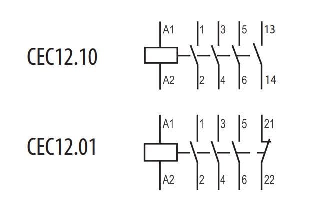 Контактор-пускатель ETI CEC 12.10 12А 24 В 4NO (4641104) - фото 3