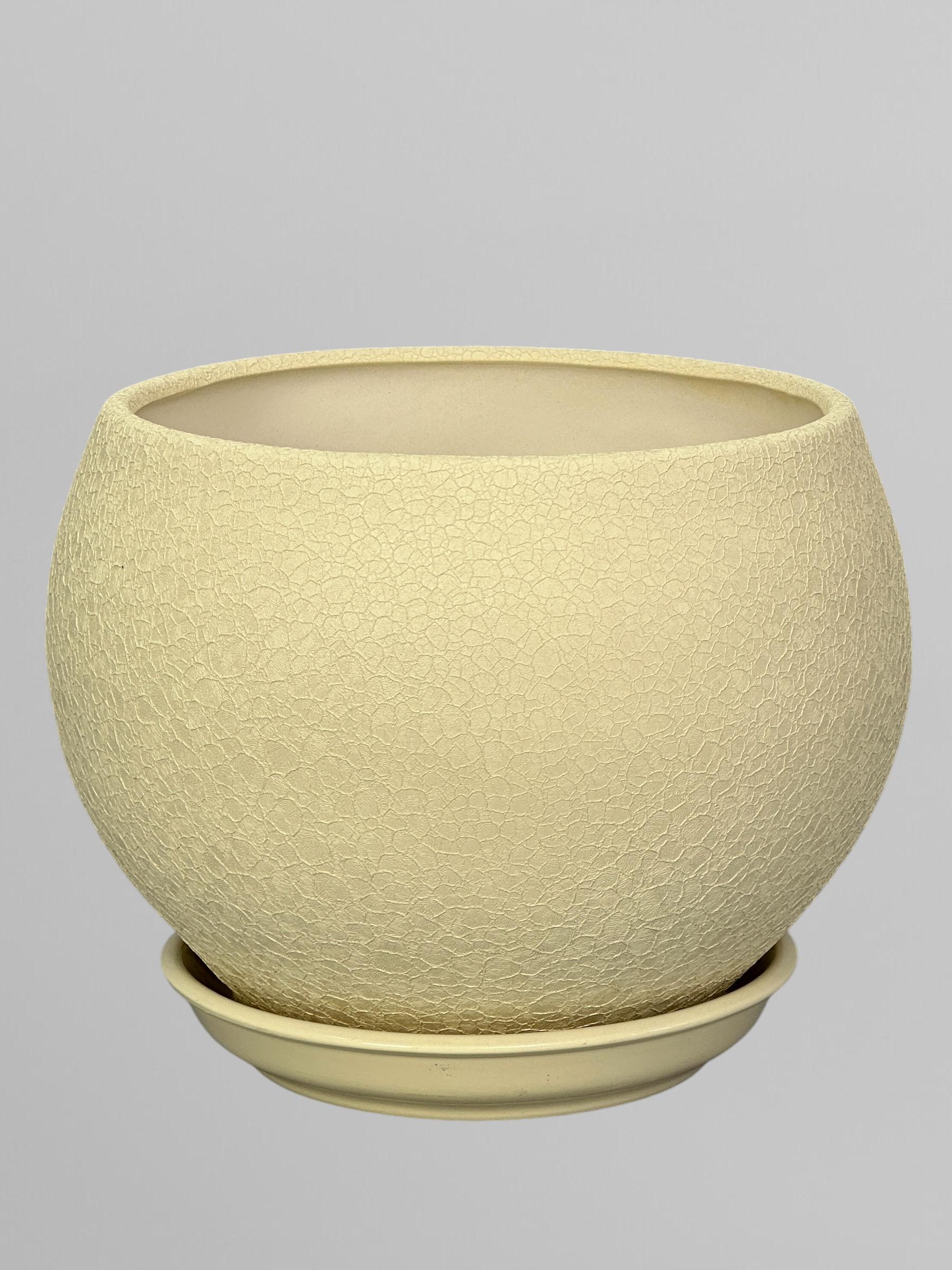 Горщик для квітів керамічний Куля шовк 4,1 л Бежевий (Г02004) - фото 2 Горщик для квітів керамічний Куля шовк 4,1 л Бежевий (Г02004) - фото 2