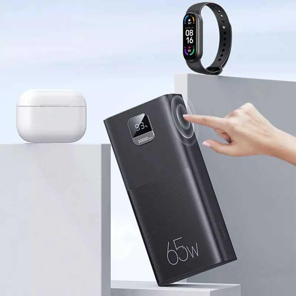 Повербанк Usams Digital Display 65W 30000 mAh з кабелем 100W Type-C/Type-C Black (US-CD185) - фото 4 Повербанк Usams Digital Display 65W 30000 mAh з кабелем 100W Type-C/Type-C Black (US-CD185) - фото 4