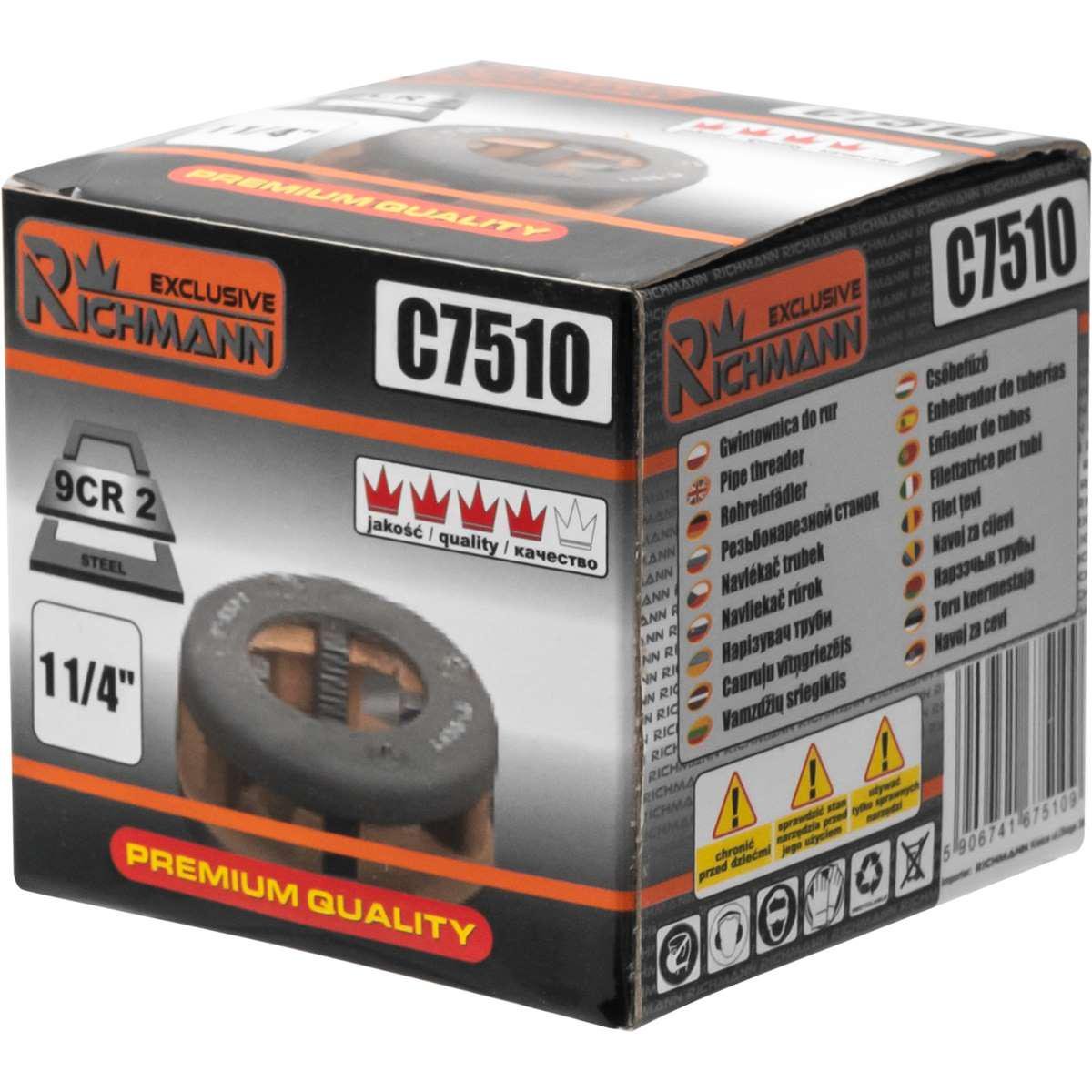 Плашка-клуп для нарізування різьби на трубах Richmann C7510 1-1/4" 32 мм - фото 2 Плашка-клуп для нарізування різьби на трубах Richmann C7510 1-1/4" 32 мм - фото 2