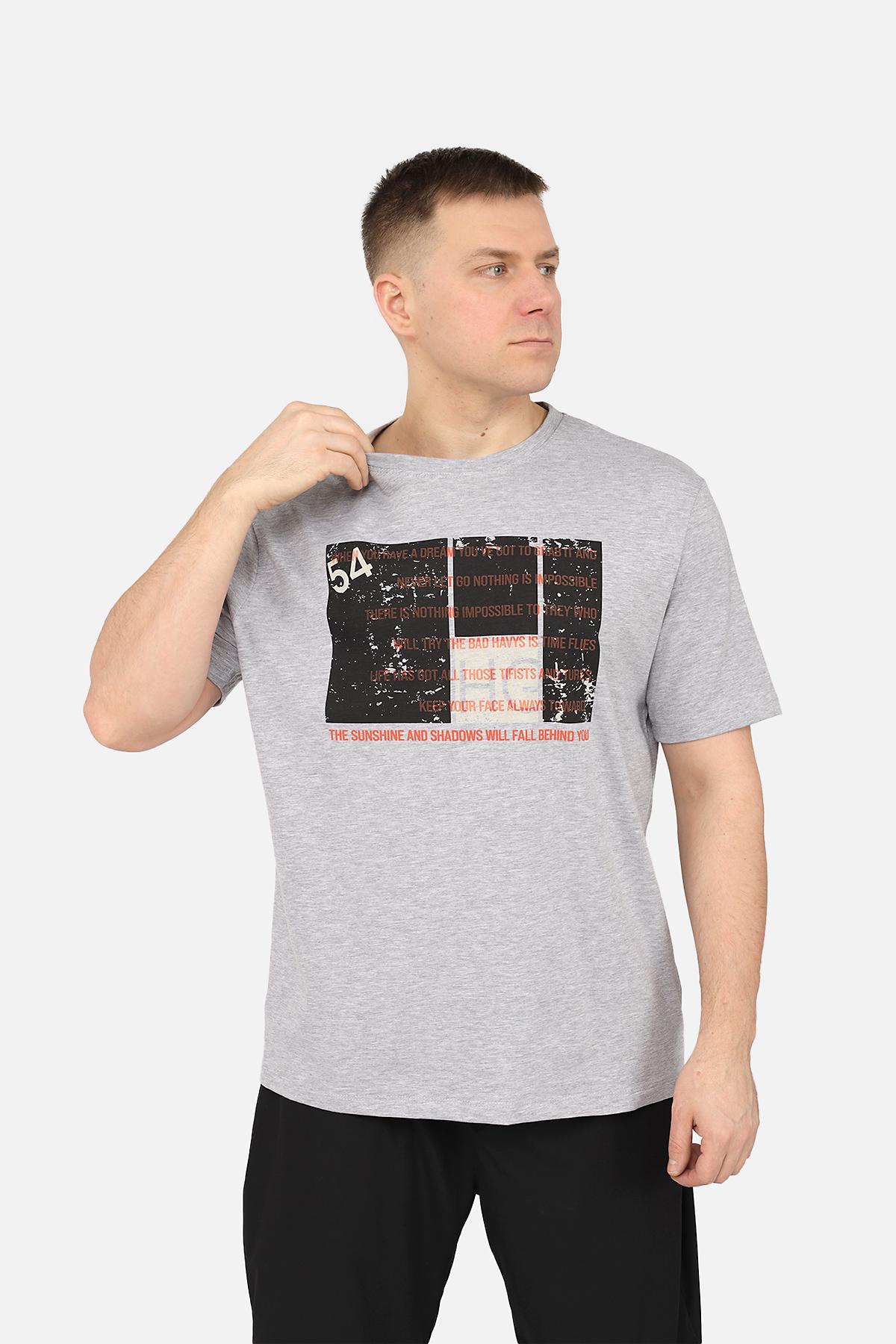 Футболка мужская ЦБ-00270038 с коротким рукавом р. 46 Серый (SKT001045155)