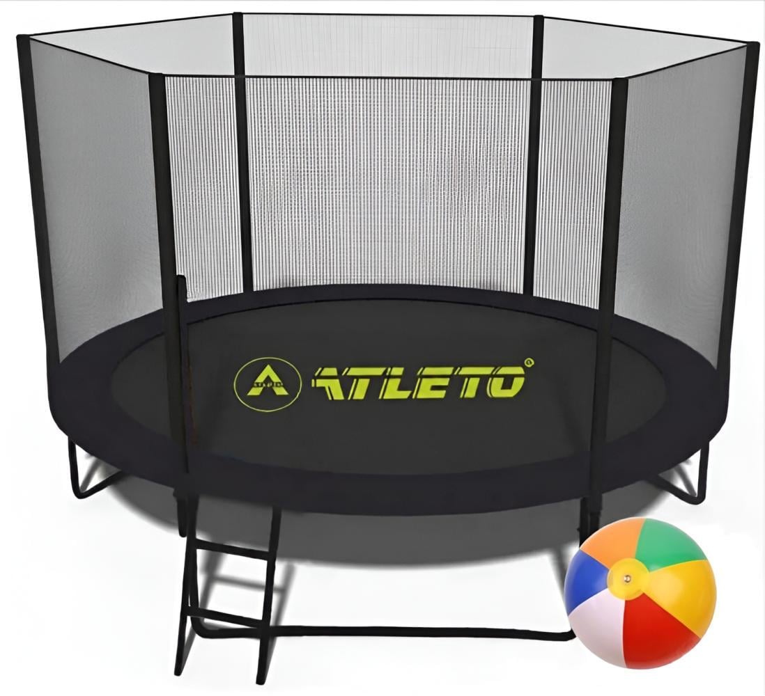 Батут Atleto с сеткой/лестницей/312 см Black (5209)