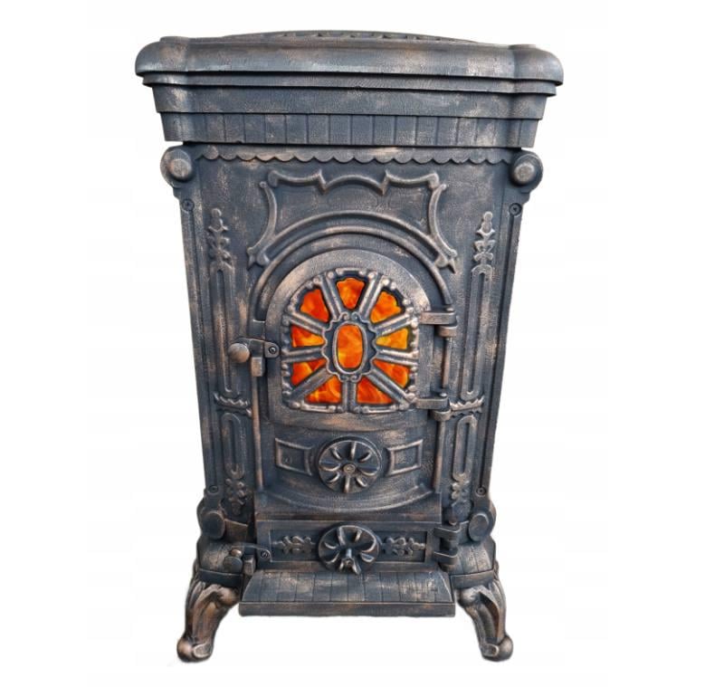 Печь-камин чугунная Koza Ingrid Ambra дровяная до 100 кв. м 9 кВт Золотисто-медный (G1010)