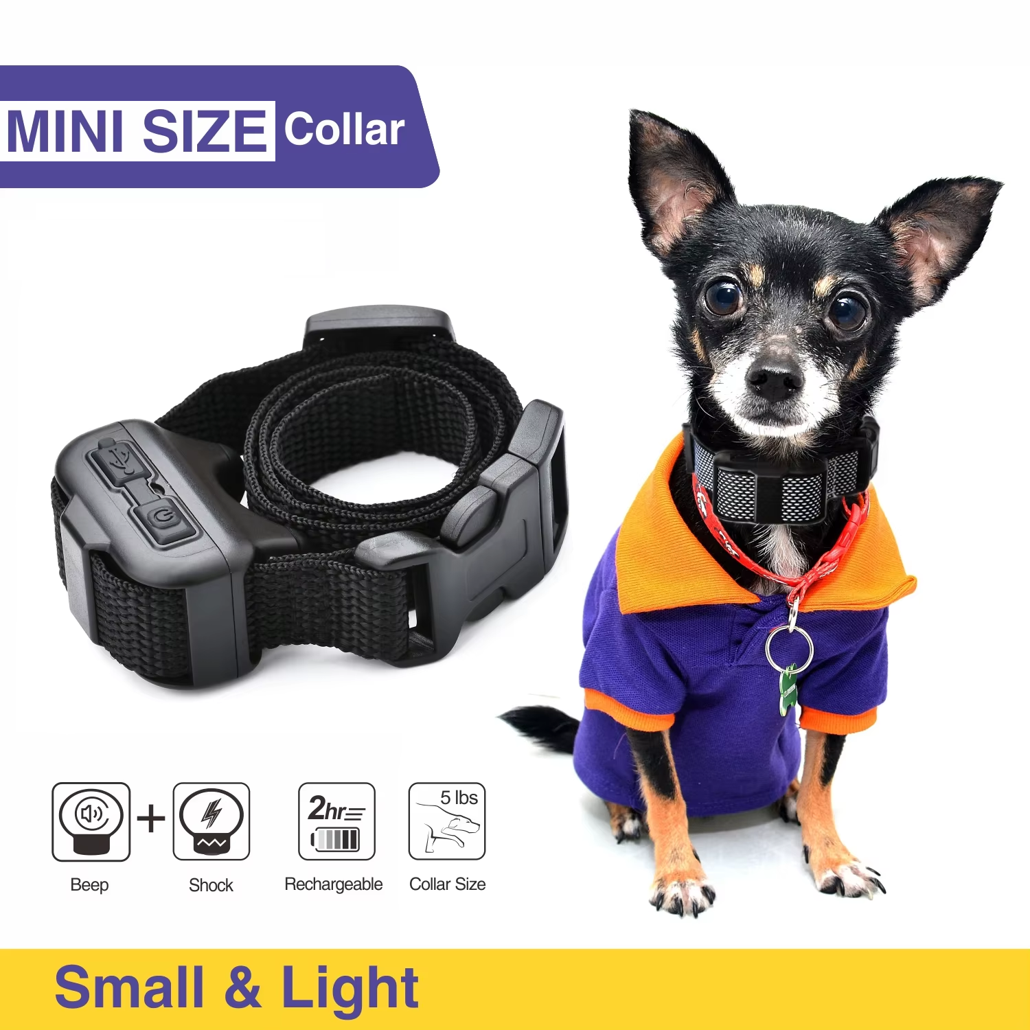 Нашийник електронний DOBE DB62 mini до 400 м для дресирування маленьких собак від 2,3 кг (201.2) - фото 4 Нашийник електронний DOBE DB62 mini до 400 м для дресирування маленьких собак від 2,3 кг (201.2) - фото 4