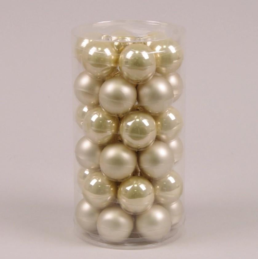 Шарики стеклянные 3,8 см 36 шт. Золотой (44502) - фото 1 Шарики стеклянные 3,8 см 36 шт. Золотой (44502) - фото 1